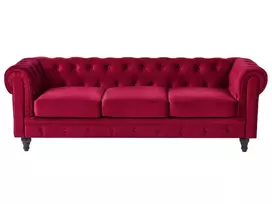 3 vietų sofa CHESTERFIELD veliūrinė bordinė