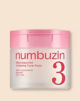 Numbuzin No.3 Bifida Bakuchiol Exfoliating Toner Pads - 190 ml / 70 vnt