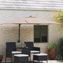 Sodo skėtis Taupe 248,5 x 247,5 x 160 cm Poliesteris ir plienas