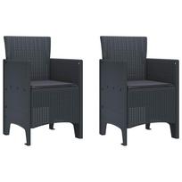 Sodo Kėdė 2 pcs Antracitas 53 x 49 x 85 cm Polipropilenas
