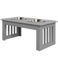 Dubenėliai su stovu PawHut 58,4x30,5x25,4cm., pilkos/sidabrinės spalvos