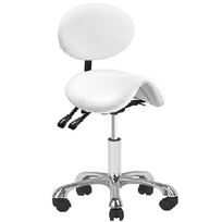Kosmetinė taburetė modelis 1025, su atlošu, Balta