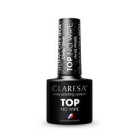 Hibridinis viršutinis nagų lakas CLARESA TOP NO WIPE GLITTER SILVER, 5 g