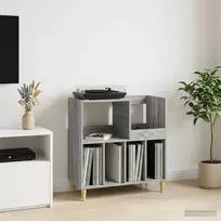 Plokštelių grotuvo stovas Pilka Sonoma 82 x 39,5 x 82,5 cm