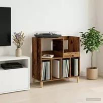 Plokštelių grotuvo stovas Ąžuolo mediena 82 x 39,5 x 82,5 cm