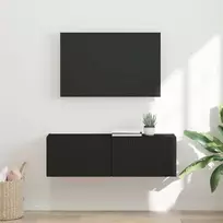 TV sieninė spintelė 98 x 31 x 29,5 cm Juoda Apdirbta mediena