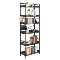 Pastatoma knygų lentyna VEVOR C250210S-01, 6 pakopos, Ruda, 300 × 1750 × 650 mm