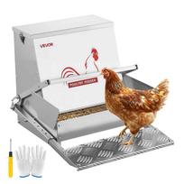 Automatinė viščiukų šėrykla VEVOR SS-00095, 18,14 kg talpa, Sidabrinė, 47–53,5 × 42,5 × 40,5 cm