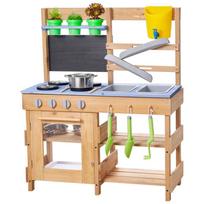 Lauko purvo virtuvė vaikams VEVOR AC8289, 4 žaislinės viryklės, 76,2 × 32,4 × 91,4 cm
