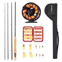 Muselinės žvejybos meškerės ir ritės rinkinys VEVOR V1-FLY902-5-6, 4 dalių, 275 × 115 × 50 cm