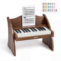 Vaikų pianino klaviatūra VEVOR SLW825, 25 klavišai, Ruda, 410 × 300 × 300 mm