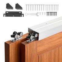 Apeinamųjų stumdomų durų furnitūros komplektas VEVOR XC40-4FT, 2 durų sistema, 121,9 × 10,26 × 5,56 cm