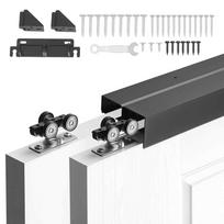 Apeinamųjų stumdomų durų furnitūros komplektas VEVOR XC40B-6FT, 2 durų sistema, 182,9 × 10,26 × 5,56 cm