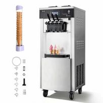 Minkštų ledų aparatas VEVOR YKF-8228H, komercinis, 3 skoniai, 2 × 6 l, 535 × 710 × 1360 mm