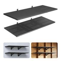 Sieninės garažo lentynos VEVOR MP2048, 2 pakopos, Juodos, 121,9 × 51,5 × 20 cm