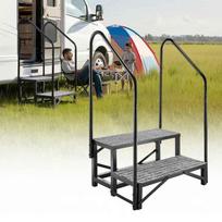 RV laipteliai VEVOR HXTJSFT-2, 2 pakopos, 2 turėklai, 74 × 53 × 112 cm