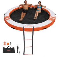 Pripučiama plaukiojanti platforma VEVOR CD305R, 4–6 žmonėms, Balta/oranžinė, Ø3,05 × 0,15 m