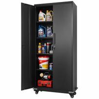 Metalinė sandėliavimo spintelė VEVOR W124P2507011, 5 pakopos, 4 lentynos, Juoda, 80 × 184,5 × 40 cm
