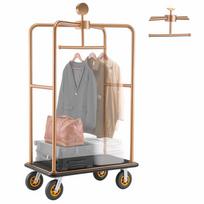 Viešbučio bagažo vežimėlis VEVOR X-123B-RG, 544,31 kg, Rožinė, 1080 × 650 × 1960 mm