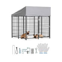 Lauko šunų voljeras VEVOR SKU2025001, Juoda/sidabrinė, 1,12 × 1,15 × 1,25 m
