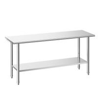 Virtuvinis stalas VEVOR YH2-72, 2 lentynos, 182,9 × 86,4 × 61 cm