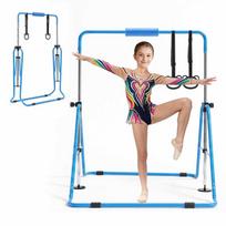 Gimnastikos strypas VEVOR QT1892B, 5 aukščio padėtys, 2 žiedai, 150 × 108 × 135 cm