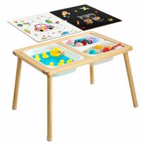 Sensorinis stalas vaikams VEVOR G16SKU1, 1 didelė ir 2 mažos daiktadėžės, 82 × 60,5 × 50,5 cm