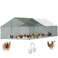 Metalinė vištidė VEVOR JD382, Su stogeliu ir užraktu, 3 × 8 × 2 m