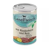 Landfleisch konservai šunims, jaučių širdys+ryžiai, 400g