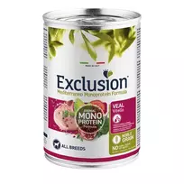 Exclusion Mono Protein Mediterraneo konservuotas pašaras šunims su veršiena, 400 g