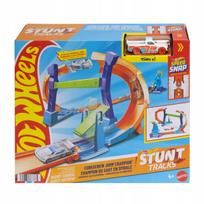 Hot Wheels JLM91 trasa su kilpa ir šuoliu, su metaliniu automobiliuku
