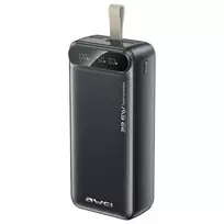 AWEI PA-12 external battery (power bank) | 30000 mAh | 22.5W | USB-C, Micro USB, USB-A | LED display | black