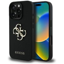GUESS Case Grained Big 4G Logo Small Classic Logo for iPhone 16 Pro black