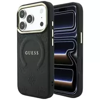GUESS Saffiano Peony  AND  Ring phone case with stand and MagSafe support for iPhone 18 Pro | iPhone 17 Pro black