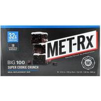 MET-Rx, Big 100, maisto pakaitalų batonėlis, Super Cookie Crunch, 9 batonėliai, po 3.52 uncijos (100 g)