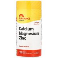Sundance Vitamins, Kalcis, magnis, cinkas, 100 veganiškai dengtų tablečių