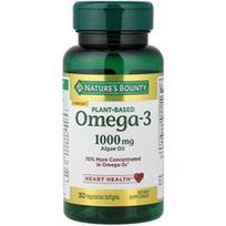 Nature's Bounty, Augalinės kilmės omega-3, 1000 mg, 30 vegetariškų minkštųjų kapsulių