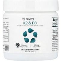 Revive, Vitaminas K2 ir D3, 60 minkštųjų kapsulių