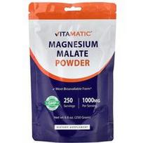 Vitamatic, Magnio malato milteliai, 8,8 uncijos (250 g)