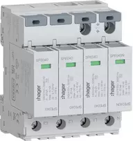 Hager SPE440 Apsauginis Perjungiklis 4P 2 Tipo TNS/TT Uc 275V In 20kA Imax 40kA