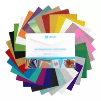 LOKLIK Plotter Foil Material Bundle (A4) - 10 lakštų mišri lipni ir termo perdavimo vinilo plėvelė