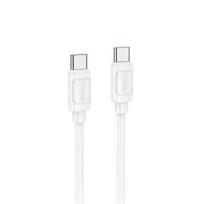 USB kabelis Hoco X115 240W USB-C to USB-C 1.0m baltas