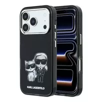 Karl Lagerfeld Karl & Choupette Bodies Sketch Print MagSafe dėklas, skirtas iPhone 18 Pro Max / 17 Pro Max - juodas