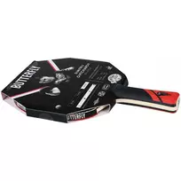 Butterfly Ovtcharov Black stalo teniso raketė - platininė rankena, Wakaba guma, 5 sluoksnių mediena, ITTF patvirtinta
