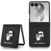 Karl Lagerfeld Karl & Choupette Saffiano Pins dėklas Samsung Galaxy Z Flip8 - juodas