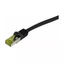 SYNERGY21 CAT6A S/FTP Patch laidas RJ45, 500 MHz, 7,5 m, juodas, TPE/LSZH, vidaus/lauko, atsparus UV/vandeniui/alyvai, AWG26, CAT7 žaliava