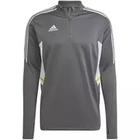 adidas Condivo 22 vyriškas treniruočių megztinis su pusiau užtrauktuku, pilkas/baltas HD2312