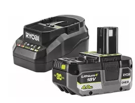 RYOBI 18V ONE+ pradinis rinkinys su 4.0Ah baterija ir įkrovikliu RC18120B-140X