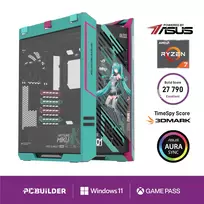 PCBuilder Ryzen 7 9800X3D ASUS X MIKU Windows 11 žaidimų kompiuteris