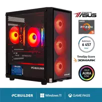 PCBuilder Ryzen 5 5600X SENTINEL žaidimų kompiuteris - AMD Radeon RX 6600 XT, 16GB DDR4, 1TB NVMe SSD, Windows 11, Wi-Fi 6, juodos spalvos
